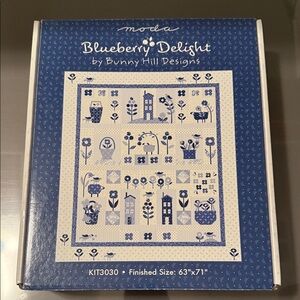 Moda Bunny Hill Blueberry Delight Quilt Kit in Blue and White